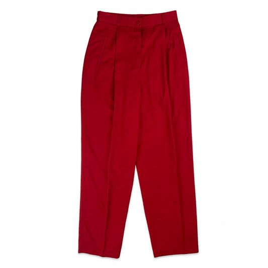 Vintage Red Straight Leg Trousers 6 8