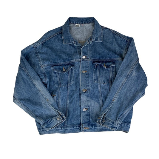 Vintage 90s BMW Biker Denim Jacket XL 2XL