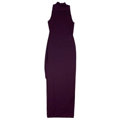 Vintage 90s ‘Kookai’ High Neck Burgundy Maxi Dress XS 4 6