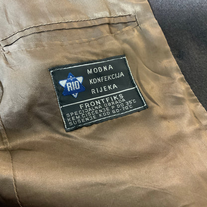 Vintage ‘Rio-Style’ Double Breasted Brown Wool Duster Coat M L