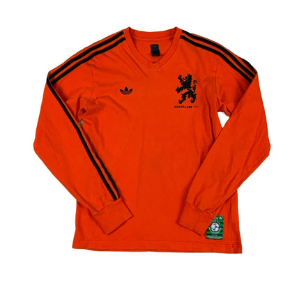 Vintage HOLLAND 1974 Adidas Original Total Football  Orange T-Shirt S