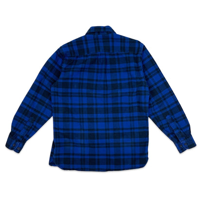 Vintage Black & Blue Plaid Flannel Shirt S M