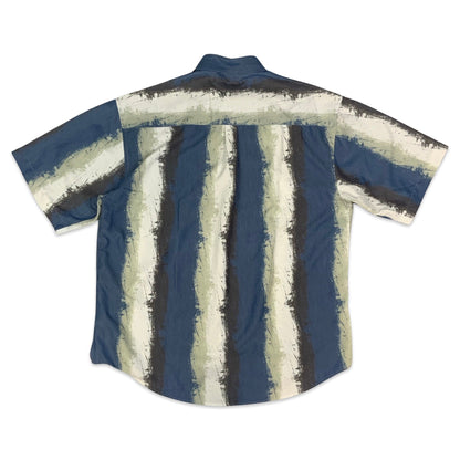 Vintage Blue & White Striped Shirt XXL