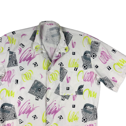 Vintage 80s Abstract Print Roundneck Shirt L
