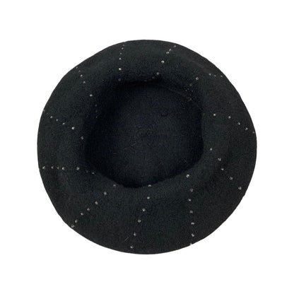 Vintage Beret Black Beaded