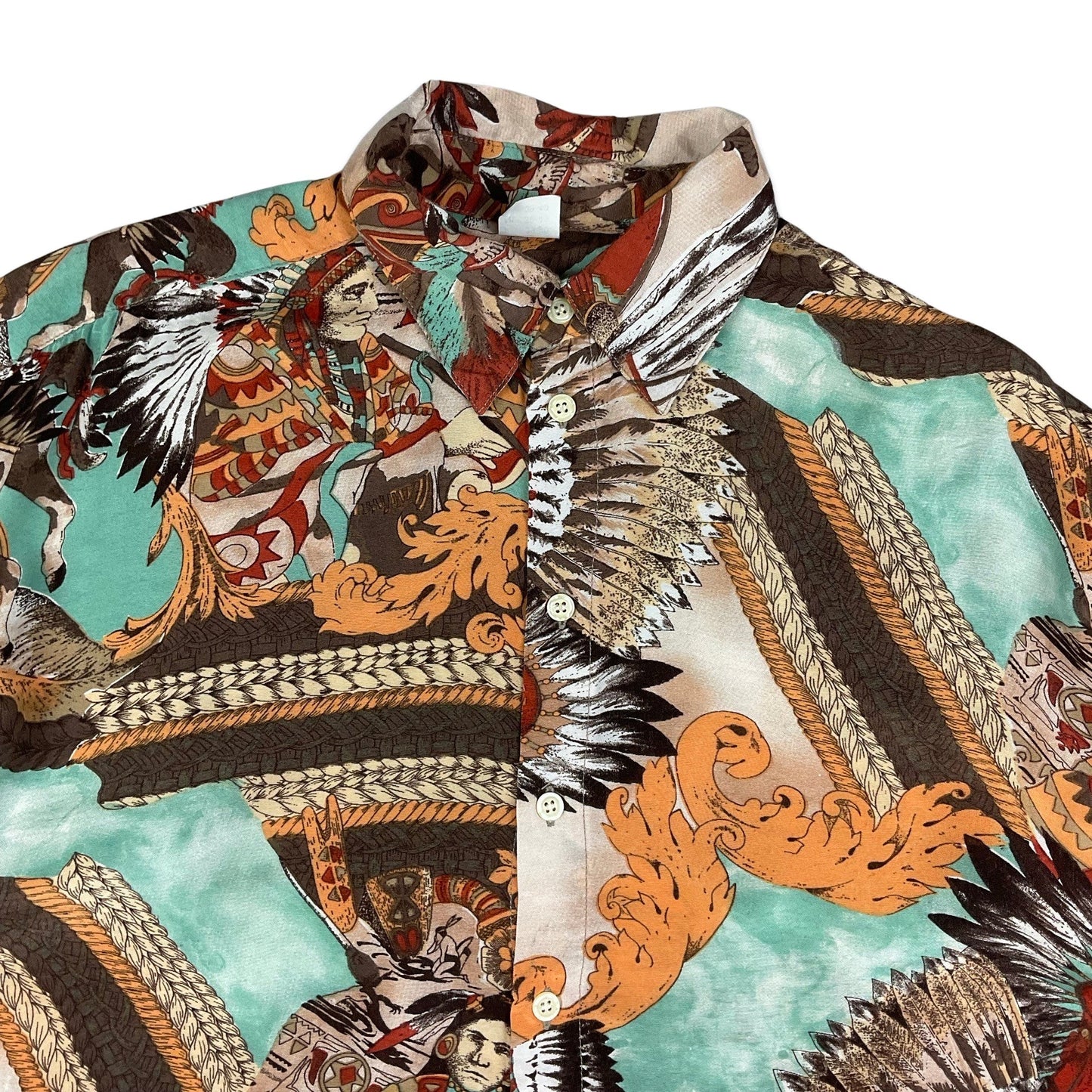 Vintage Western Print Shirt L