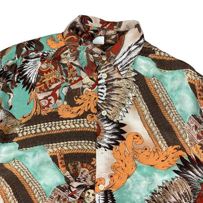 Vintage Western Print Shirt L