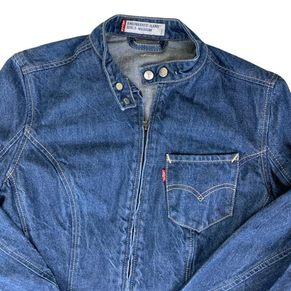 Vintage 90s Levis Engineered Jeans Zip-Up Denim Jacket 8 10