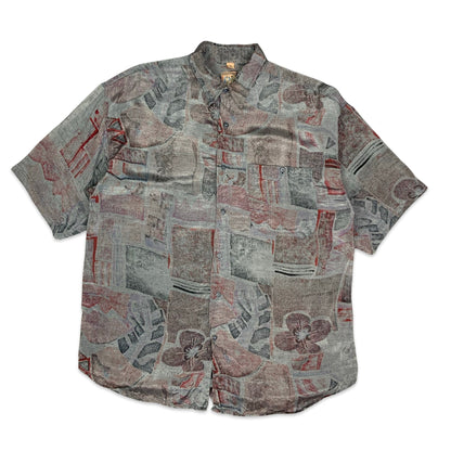 80s Silver & Red Shirt L