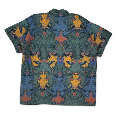 Vintage Black Blue & Orange Paisley Shirt XL