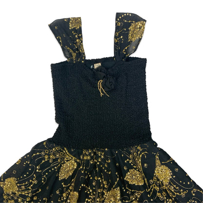 Vintage Black & Gold Baby Doll Dress 8