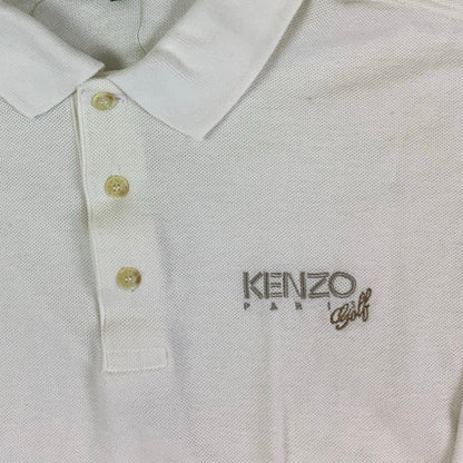 Vintage 90s Kenzo White Polo T-Shirt M