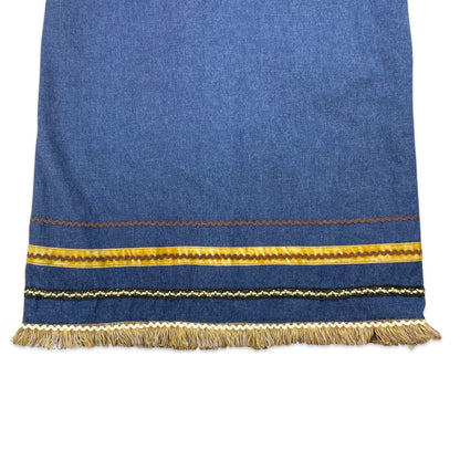 90s Dark Denim Maxi Skirt 8 10 12