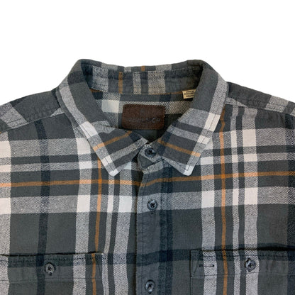 Y2K Woolrich Grey & Orange Plaid Flannel Shirt XXL