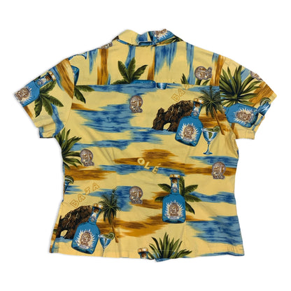 90s Cabo Wabo Tequilla Cropped Hawaiian Shirt 12 14