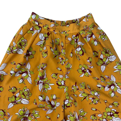Vintage Orange Floral Culotte Trousers 6 8 10