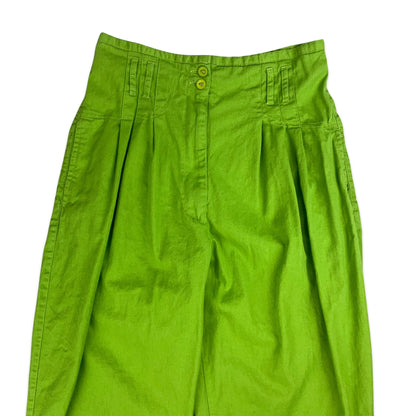 Vintage Green Balloon Leg Trousers 8 10 12