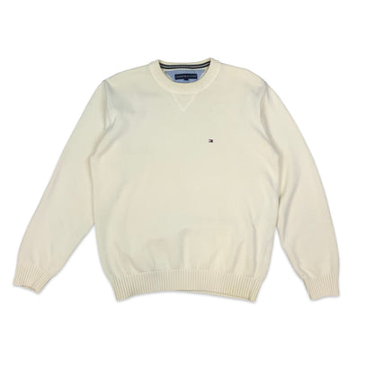 00s White Tommy Hilfiger Knit Jumper L