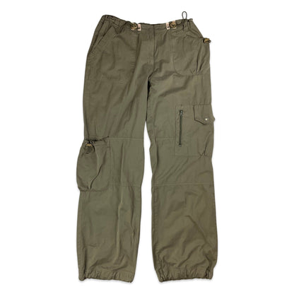 90s Y2K Khaki Cargo Trousers 12 14