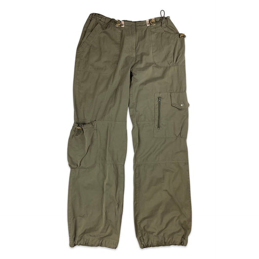 90s Y2K Khaki Cargo Trousers 12 14
