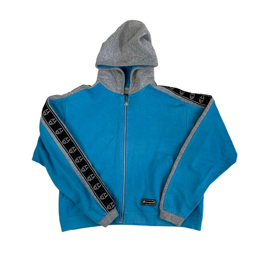Vintage 90s 'Champion' Blue Grey Zip-Up Hoodie S M