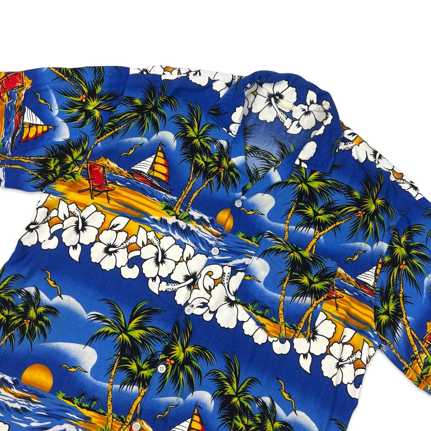 Vintage Beach Theme Print Shirt M L