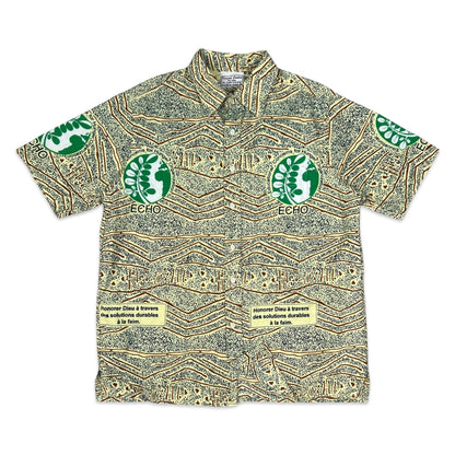 Vintage Beige Brown & Green Education Concerns for Hunger Organization Shirt M L