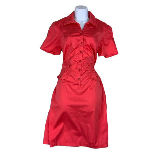 Vintage 90s Y2K ‘Betty Barclay Collection’ Red Cargo Style Summer Dress 12 14