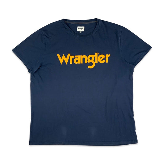 Preloved Navy & Yellow Wrangler Tee M L XL