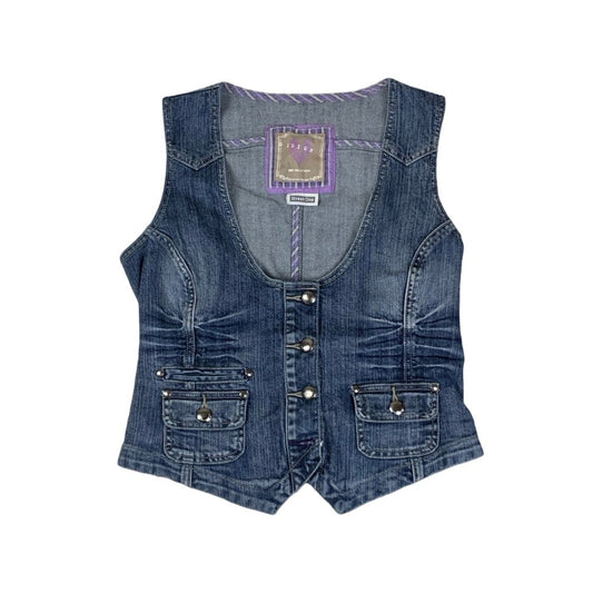 Vintage 90s 00s Y2K ‘Design Street One’ Denim Waistcoat 10 12 S