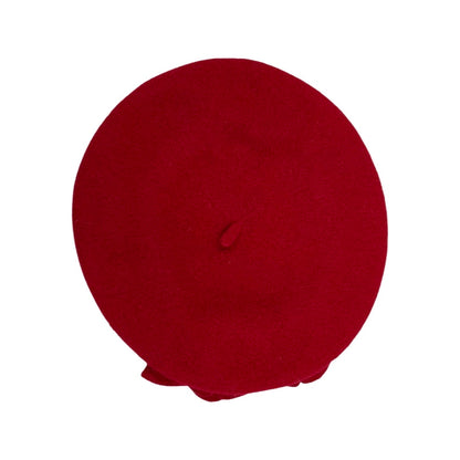Vintage Red Appliqué Flower Beret