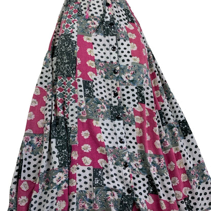 Vintage 90s Y2K ‘Lela Collection’ Patchwork Floral Midi Sleeveless Summer Shirt