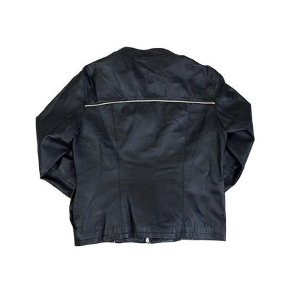 Vintage 90s Pelle Black Leather Biker Jacket 12 S