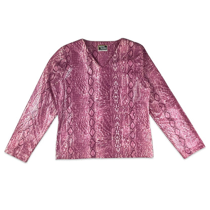 90s Y2K Pink Snake Print Top