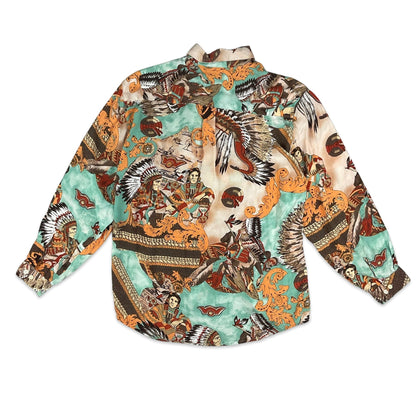 Vintage Western Print Shirt L