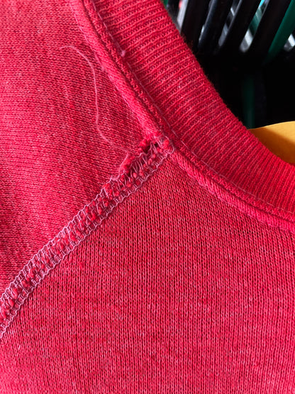 Vintage 70s 80s Rare Tintin Graphic Print Red Sweatshirt M