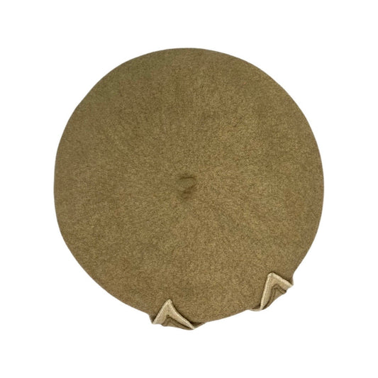 Vintage Beige Bow Appliqué Beret