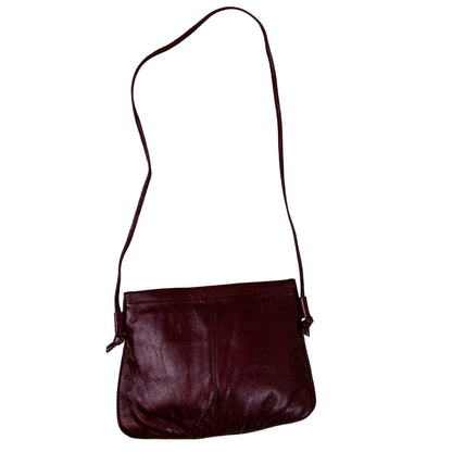 Vintage 90s does 70s Burgundy Black Snakeskin Shoulder Patchwork Purse Shoulder