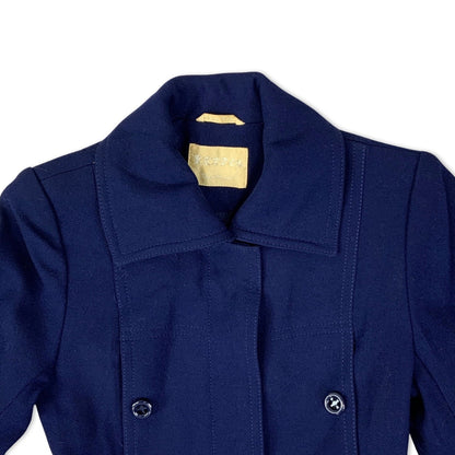 Vintage 90s Navy Wool Trench Coat 4