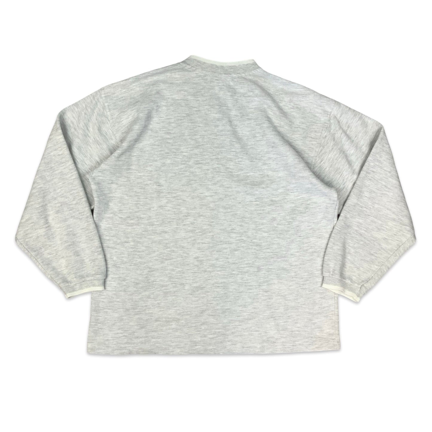 Vintage 90s Fruit of the Loom Grey V-neck Sweatshirt XXL