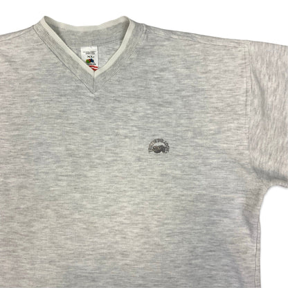 Vintage 90s Fruit of the Loom Grey V-neck Sweatshirt XXL