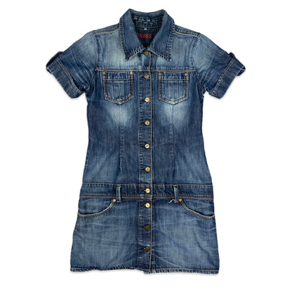 Y2K Blue Denim Button-up Minidress 12