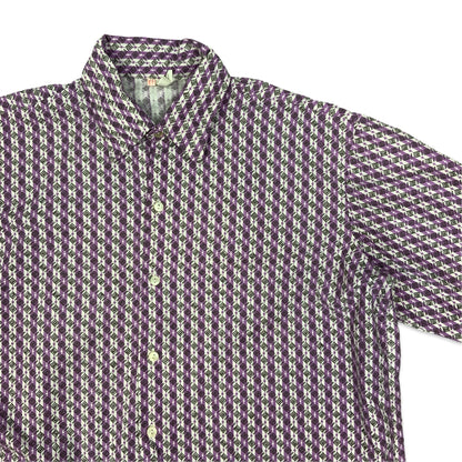 Vintage 70s Purple Abstract Print Shirt XL