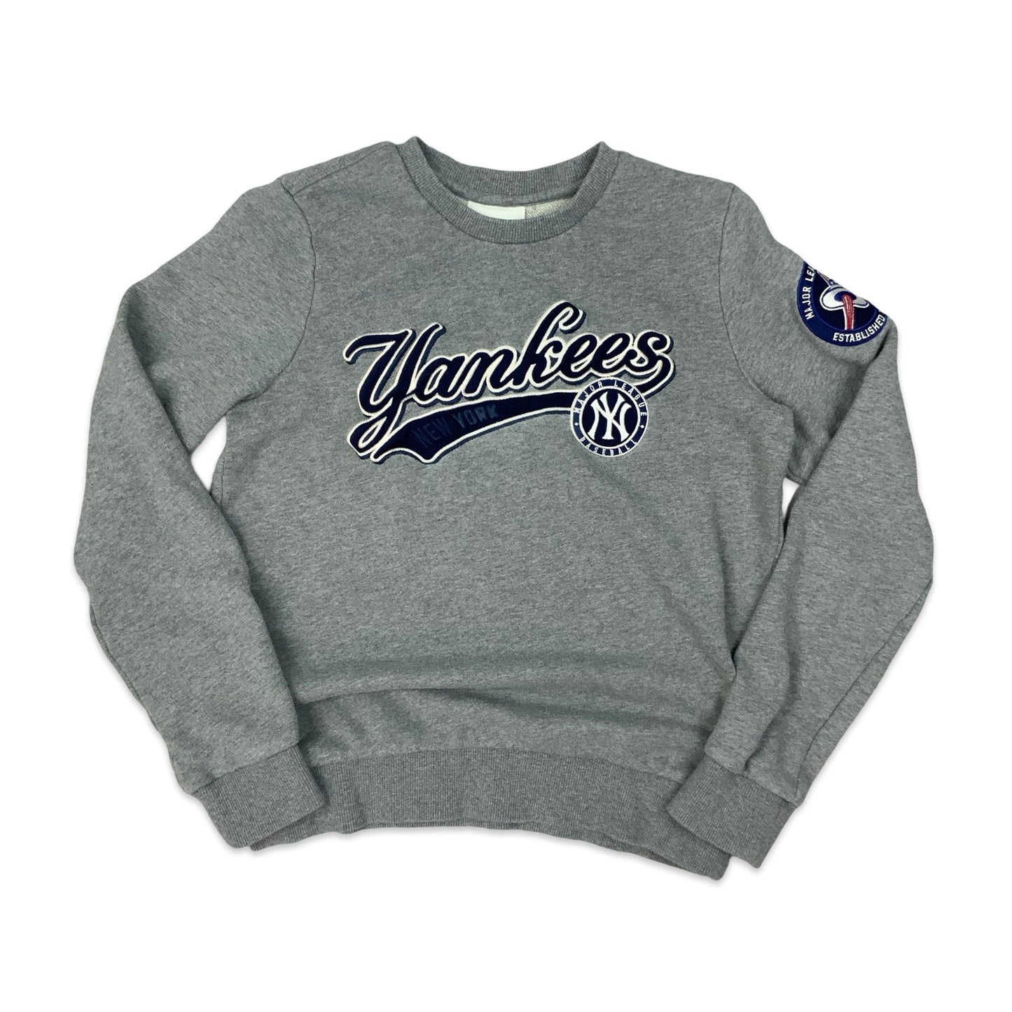 MLB New York Yankees Grey Embroidered Sweatshirt S