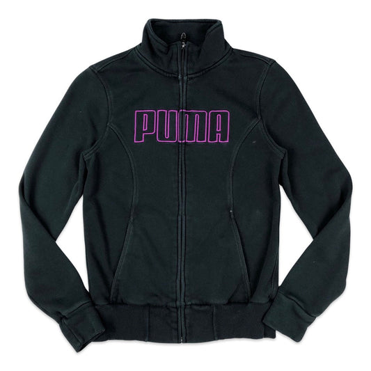 Black Puma Black Zip-up Sweater Track jacket UK 8 10