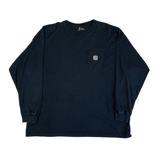 Vintage 90s Carhartt Charcoal Long Sleeve T-Shirt 3XL 4XL