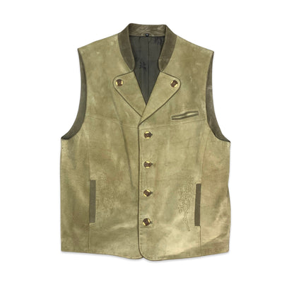 Vintage Suede Beige Waistcoat 22