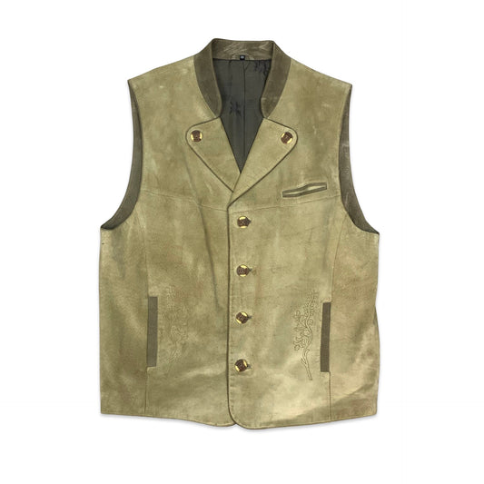 Vintage Suede Beige Waistcoat 22