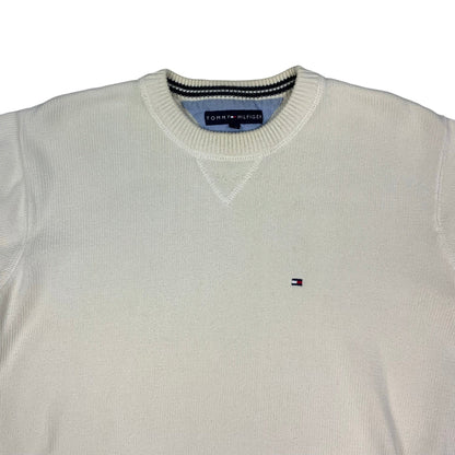 00s White Tommy Hilfiger Knit Jumper L