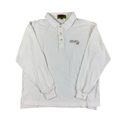 Vintage 90s Kenzo White Polo T-Shirt M